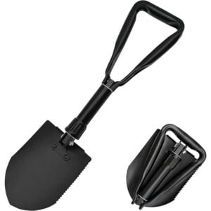 HAUTMEC Folding Emergency Survival Shovel, Outdoor Lightweight and Portable Entrenching Tool with Carrying Bag for Camping, Hiking, Trekking?Digging,