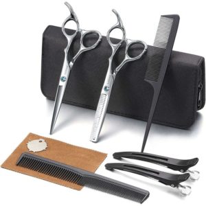 Hair Cutting Scissors Kit, Professional Barber Hairdressing Scissors Set ( Trimming Shaping Grooming Thinning Shears) Thsinde