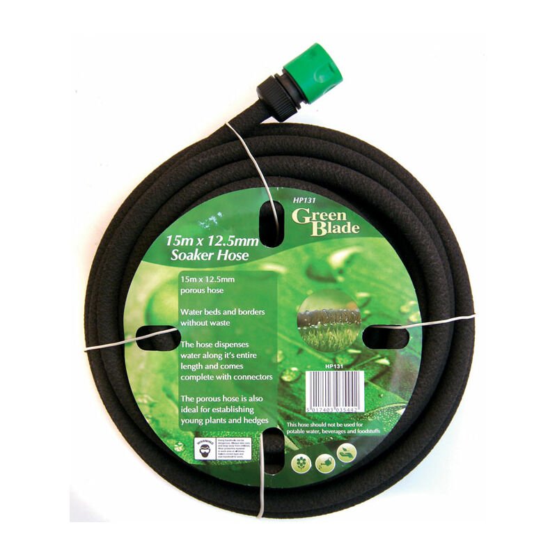 Hamble Distribution - 15m x 12.5mm Porous Garden Flower Bed Soaker Hose Pipe