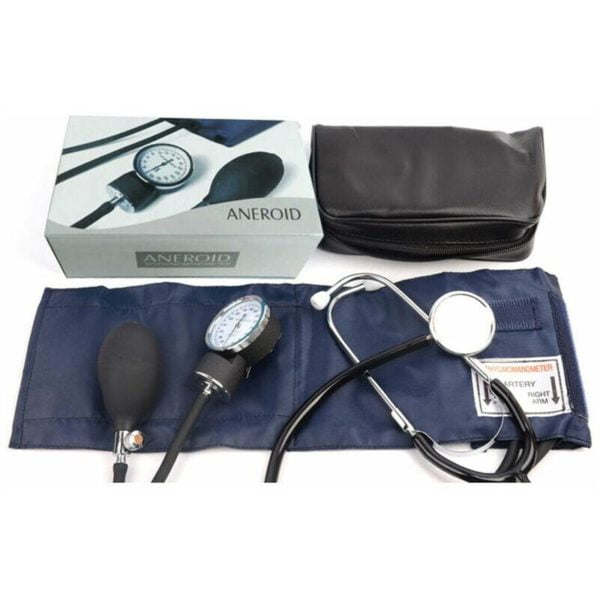 Hand Held Sphygmomanometer with Stethoscope Upper Arm Sphygmomanometer Fetal Heartbeat Listening Sphygmomanometer Dual Tube Dual Head Stethoscope