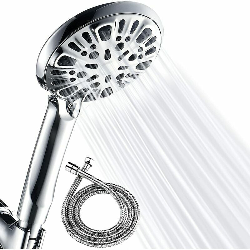 Hand Shower 9 Spray Settings - High Pressure Shower Head with Flexible Hose - High Flow Shower Head Kit, 59 Inch Stainless Steel Flexible Hose