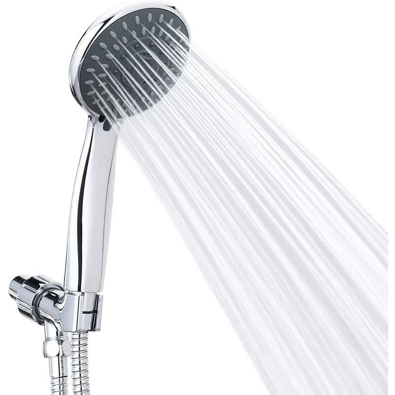 Hand Shower Massage Jets Spa Removable Chrome Face Handheld Shower Head with Long Hose and Adjustable Bracket - Litzee