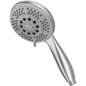 Hand shower Shower head with 5 jets - Adjustable - High pressure shower head functions - Chromed abs - Shower head with self-cleaning silicone nozzle