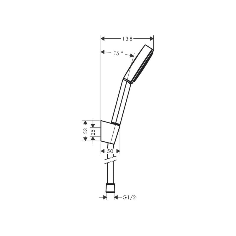 Hansgrohe Set Logis Loop shower mixer + 3 jet Hand shower XXL 105mm + Shower hose 125cm holder, Chrome (71247000-Pulsify)