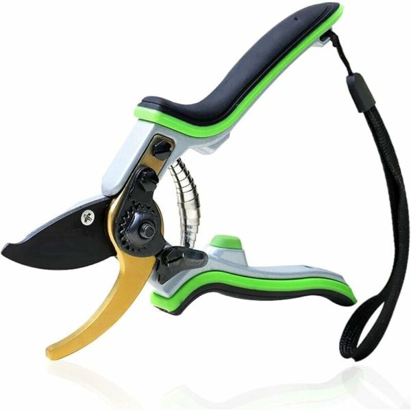 Hawk Garden Pruner Straight Blade Japanese Steel and Teflon Premium Titanium Secateurs Pruner with Sponge Handles and Safety Guards