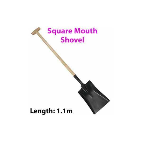 Heavy Duty 1100mm Square Mouth Shovel t Handle Garden Landscaping Earth Tool