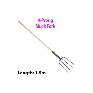 Heavy Duty 1500mm Muck 4 Prong Fork Digging Plant Garden Landscaping Hay Tool