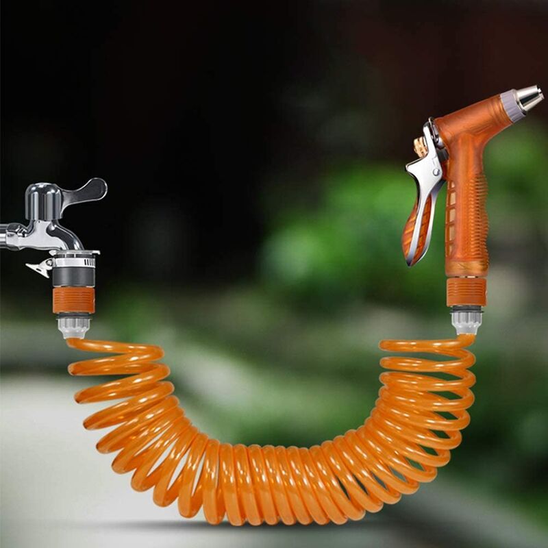 Heavy Duty Garden Hose Spray Guns for Irrigation Hose Garden Spray Guns with Sprinkler Water Gun Set + 10m Spring Pipe