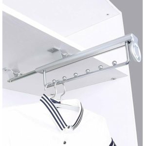 Heavy Duty Pull Out Clothes Rack Trouser Sliding Hanger, Telescopic Wardrobe, Hanger Rail for Clothes Closet, T-Audace