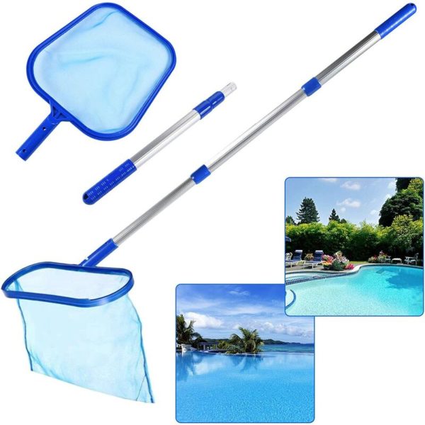 Heavy Duty Telescopic Pool Surface Landing Net with 1.2m Aluminum Telescopic Landing Net for Swimming Pool, Pond, Fountain, Pond, Aquarium