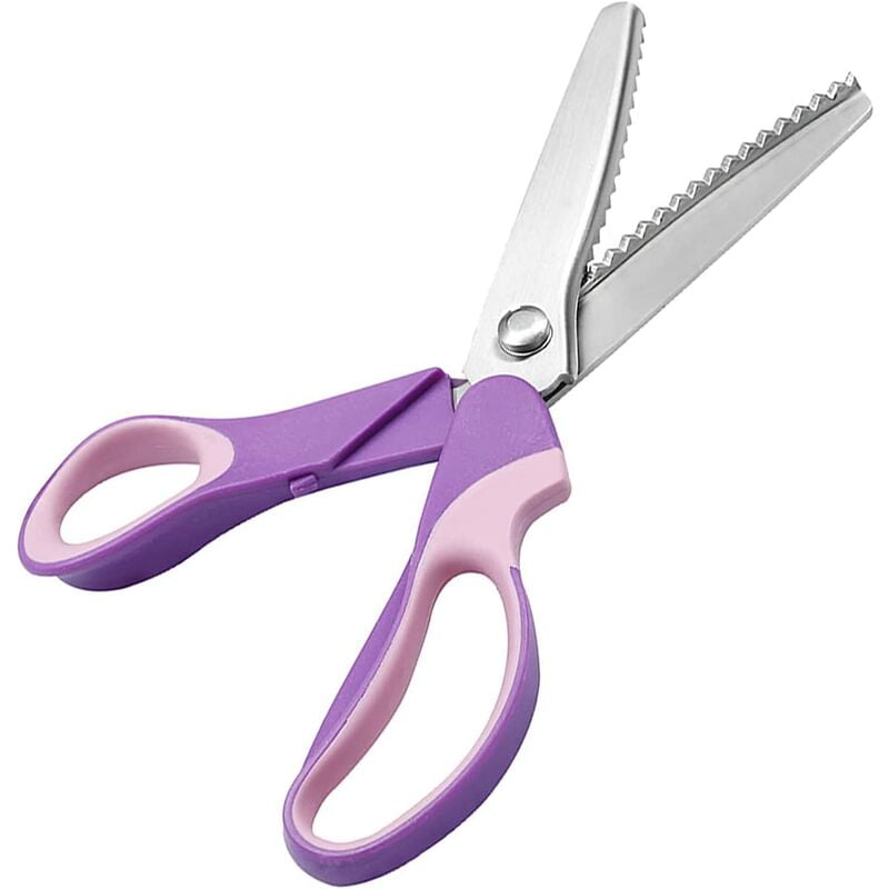 Heguyey - Pinking Shears 24cm Stainless Steel Sewing Pinking Shears Artisana Scissors for Cutting Paper, Fabric, Leather, Cotton, Flannel, Denim,