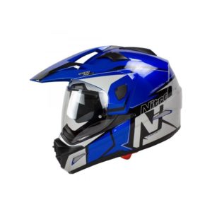 Helmet Nitro MX670 Podium Adventure dvs Blk/Blue/Sil Pin lock ready m - 58 - MX670