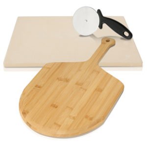 Hengda - pizza stone including bamboo pizza shovel, permanent baking sheet- The ultra heat resistant bread stone gives your pizza the original