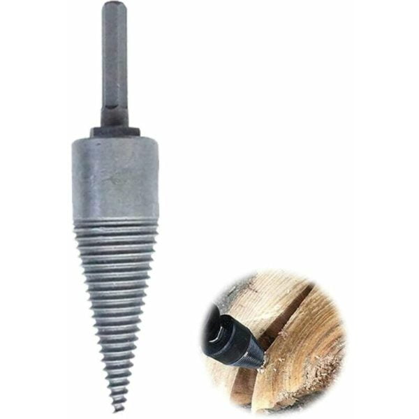 Hexagonal Wood Splitter Screw Bit Splitter Heavy Duty Log Splitter Wood Twisting Bit High Speed Heating Screw Splitting Breaker Woodworking Tool For