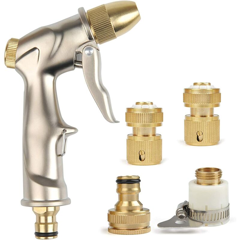 High Pressure Garden Hose Spray Gun with Bronze Lance, Manual Sprayer