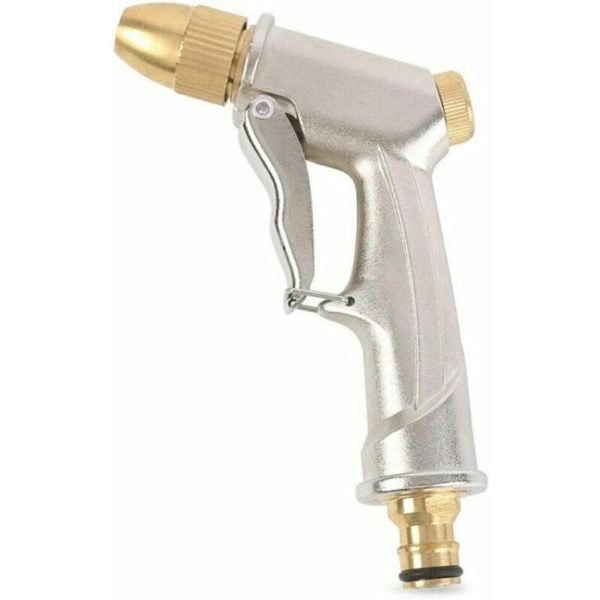 High Pressure Garden Water Spray Gun with Brass Nozzle, Perfect for Washing/Watering Lawns and Gardens/Pathways - Short Garden Spray Gun