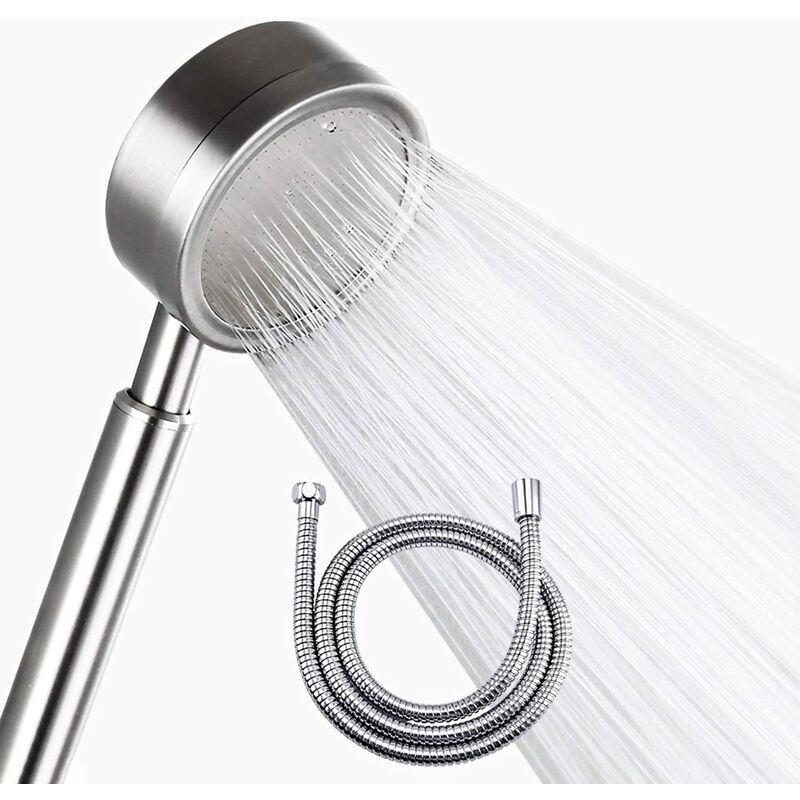 High Pressure Shower Head with 1.5m Hose,Stainless Steel Water Saving Shower Head with Shower Hose,Bathroom Shower Heads