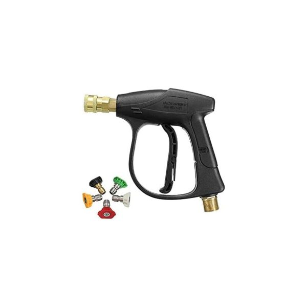 High Pressure Washer Gun Handle with 5 Water Nozzle Tip,Water Wash Cleaner for Car Cleaning Kit(M22 Hose Connector 3.0 tip) Power Wand 4350 psi