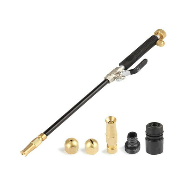 High Pressure Water Jet Gun Car Washer High Pressure Washer Lance with Brass Standard Garden Hose End Washer 2 Brass Nozzles for Car Windows