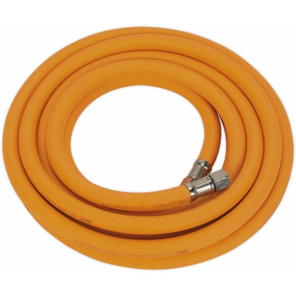 High-Visibility Hybrid Air Hose with 1/4 Inch bsp Unions - 5 Metres - 8mm Bore