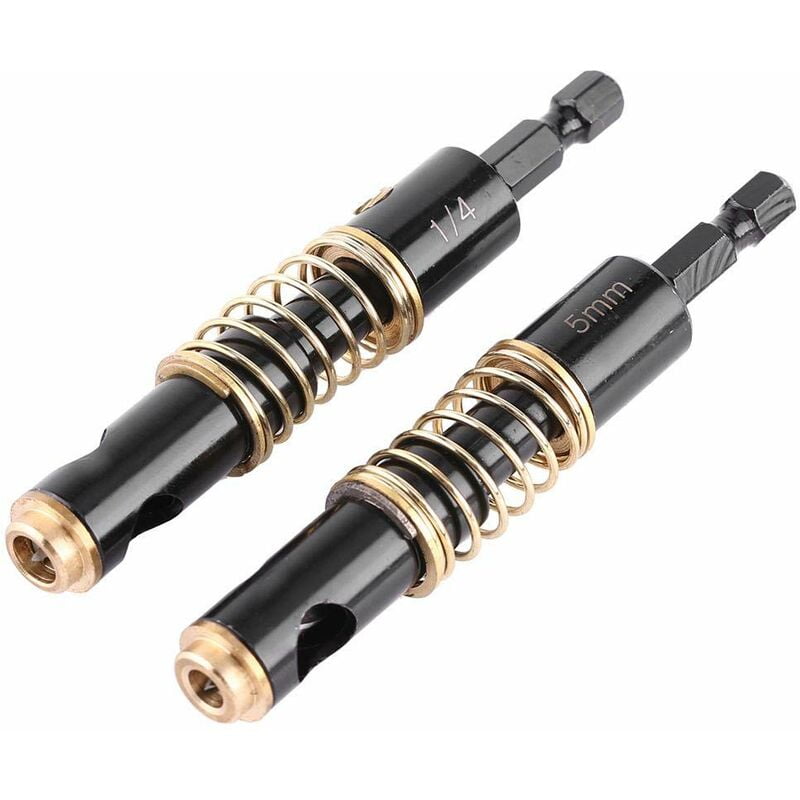 Hinge Drill Bit Kit, Black Hinge Drill Bits Bore Wood Hex Shank Drill Bits (5mm + 6.35mm) SOEKAVIA
