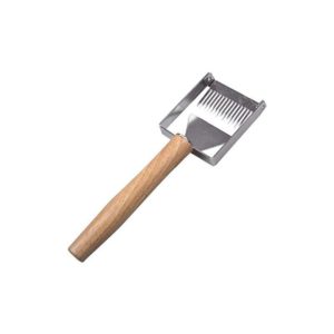 Honey Shovel, Uncapping Fork Stainless Steel Bee Hive Pick Cover Scraper Tool Wooden Handle Coupe Honey Knife Excavator Excavator