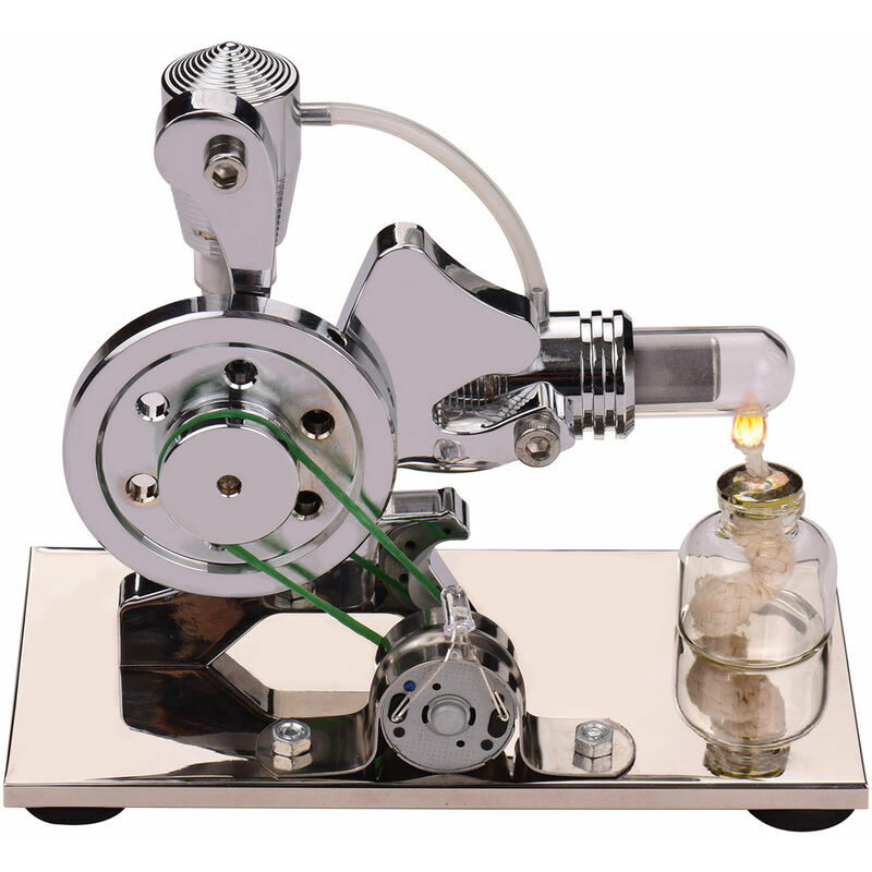 Hot Air Stirling Engine Engine Model Kit Aluminum Alloy Squirrel Power Generator with Colorful led Light Educational Toy Lab Science Experiment