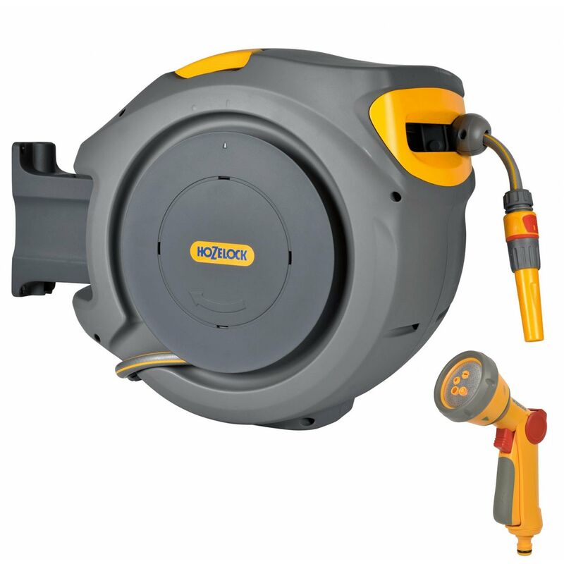 Hozelock 30m Auto Reel Retractable Hose System Wall Mounted 2403 & 2679 Spray
