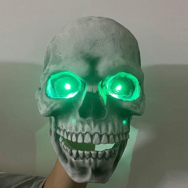 Human Skull Mask Creepy Halloween Horror Decoration Full Head Skull Mask / Helmet with movable jaw