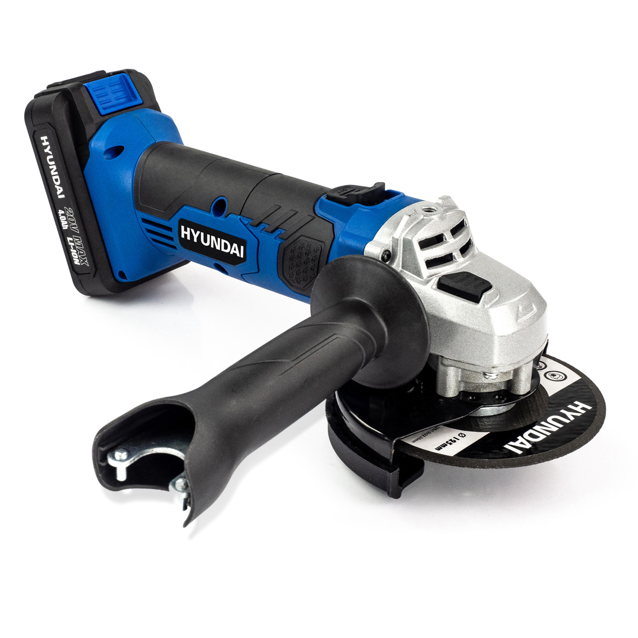 Hyundai 20V MAX Cordless Angle Grinder With 125mm Disc, 4Ah Li-Ion ...
