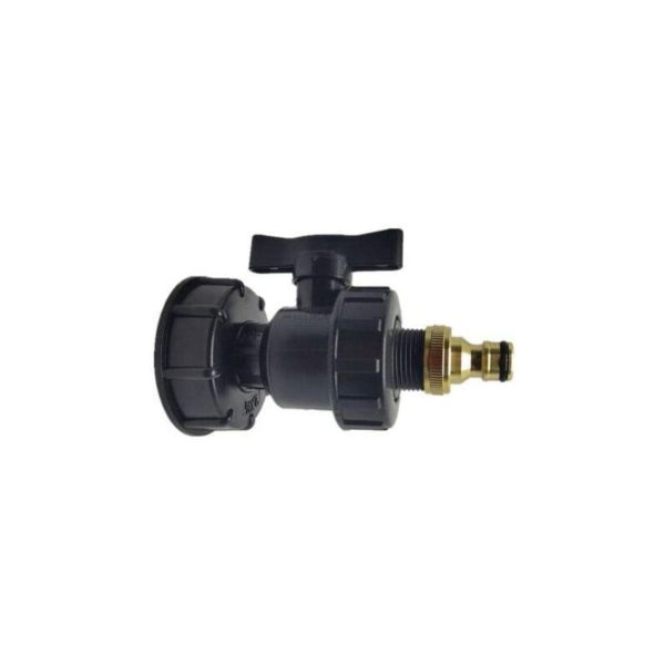 IBC Adapter, Tank Fittings- Barbed Hose Outlet Water Fitting Kits (S60 x 6 + Valve + 3/4" Fitting)