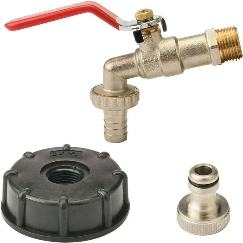 Ibc Tank Adapter 1/2'' Thread Connector Brass Replacement Valve Fittings Parts Water Garden Faucet Butt Water Storage Tank Hose Fitting Parts