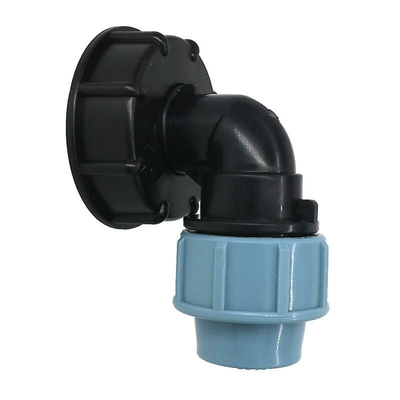 Ibc Tank Adapter, S60X6 ibc Water Tank Adapter with 25mm Medium Density Polyethylene Elbow Connector Compatible with uk and eu Standard ibc Containers