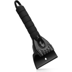 Ice Scraper, Plastic Ice Scraper with Non-Slip Handle Multifunctional Tool Shovel Design Snow Shovel for Car - Black