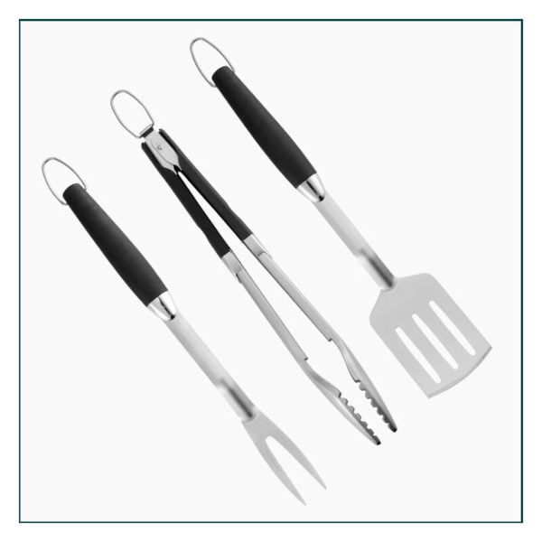 Ilovemilan - Three piece outdoor camping bbq stainless steel combination barbecue accessories, picnic barbecue tools, fork shovel clips, different