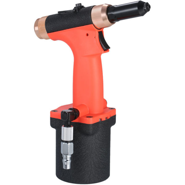 Industrial Pneumatic Rivet Gun Heavy Duty Air Riveter Air Rivet Gun Self-plugging Riveting Tool with 4 Nosepieces for Pulling 3/32-inch, 1/8-inch,