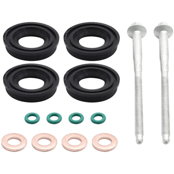 Injector Seal Kit for Ford, Injector Seals + Washers + O-rings + Bolts Fit for Ford Transit MK7 2.2 (Black)