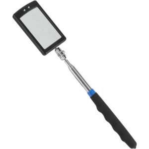 Inspection Mirror Telescopic Rectangular Swivel Extension Tool Extending 360 Degree Rotating with 2 Extra Bright led Light
