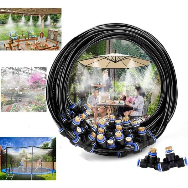 Irrigation system Cooling system, Outdoor misting system, Misting kit Ideal for Gazebo Networks Pergolas Swimming pool (10 meters)