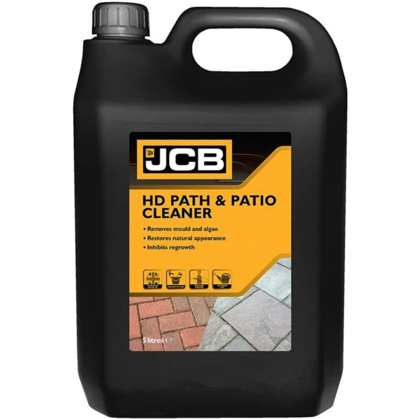 JCB - 5L Heavy Duty Patio Cleaner - Path Cleaner Concentrate - Mould Remover, Lichen Remover, Algae Remover - Pressure Washer Detergent - Lichen