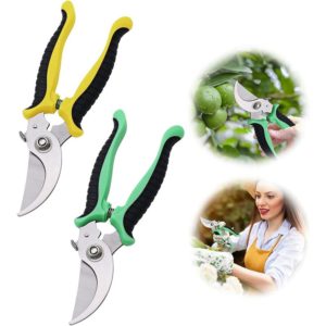 Joorrt - Garden Pruning Shears,Flower Scissors,Non-Slip Shears,Crank Blade Pruner,Garden Flower Branch Shears,Stainless Steel Blades For