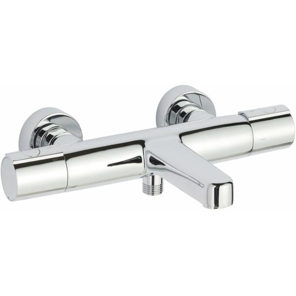 Just Taps Plus - jtp Hugo Thermostatic Bath Shower Mixer Tap without Kit Wall Mounted - Chrome