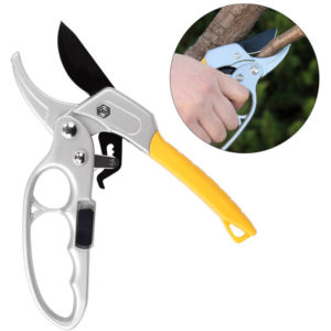 Kartokner - 8"/20cm Ratchet Pruning Shears, Gardening Ratchet Scissors, Professional Garden Pruning Shears with Rubber Handle, for Cutting Stems and