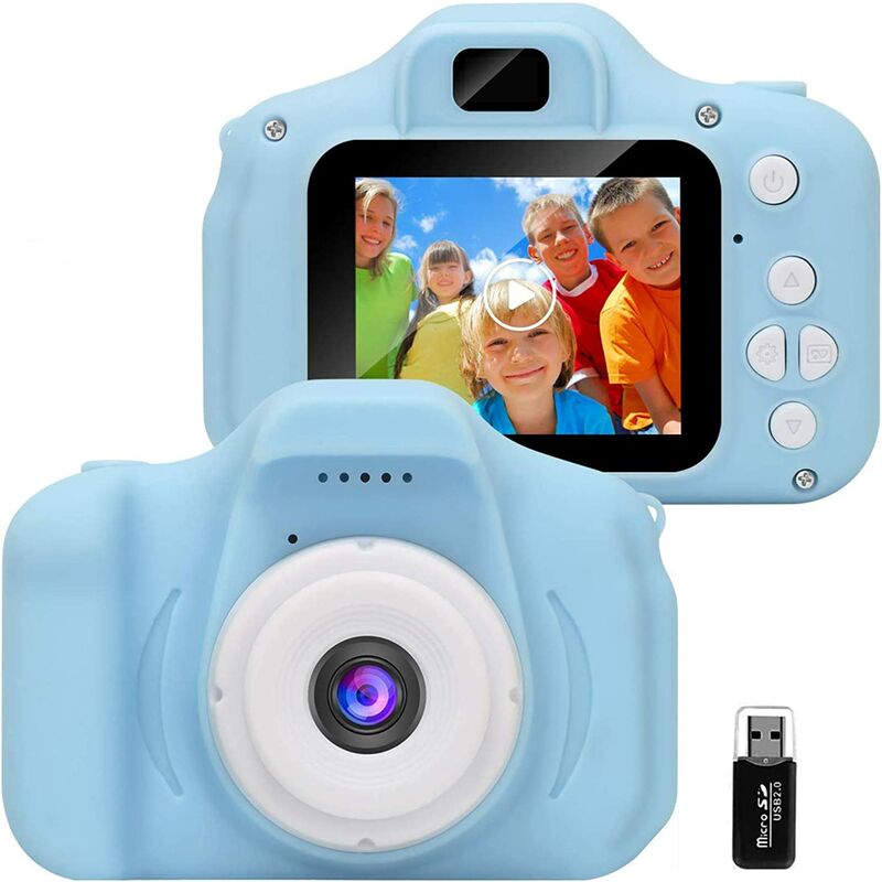Kids Camera, Rechargeable Mini Digital Camera Shockproof Camcorder Photo Video for Girls Boys 3-10 Years Old, 1080P HD Video for Outdoor Game (32G