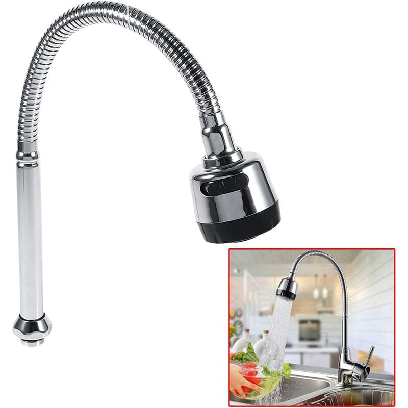 Kitchen Mixer Tap, 1x 304 Stainless Steel Swivel Spout, Kitchen Sink Faucet, Pipe Fittings, One Handle Connection
