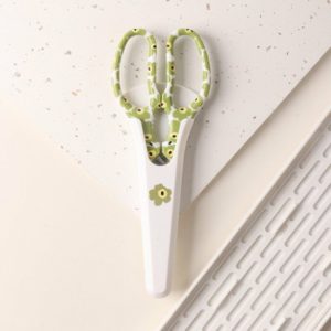 Kitchen Scissors with Plastic Protective Cover, Manufactured Kitchen Shears, Ultra Sharp Food Scissors for Meat, Green