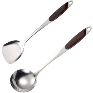 Kitchen Supplies Stainless Steel Cooking Shovel Insulation Twill Soup Spoon Rice Spoon Placement spatula + spoon