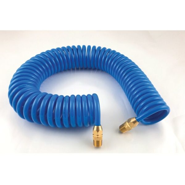 Kobe Red Line Airline Hose, Hi-flex Polyurethane, Retracting Coil, 1/4 - Blue