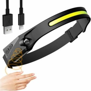 LED Headlamp USB Rechargeable Waterproof COB XPE Headtorch for Running Camping Bike Helmet Fishing Repairing Photography Reading Kids