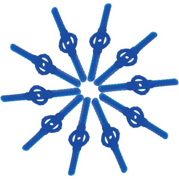 LITZEE 10pcs Plastic Lawn Mower Blade, Plastic Replacement Cut Blade, Garden Accessories Trimmer Blades, Replacement Lawnmower Blades, Small hole